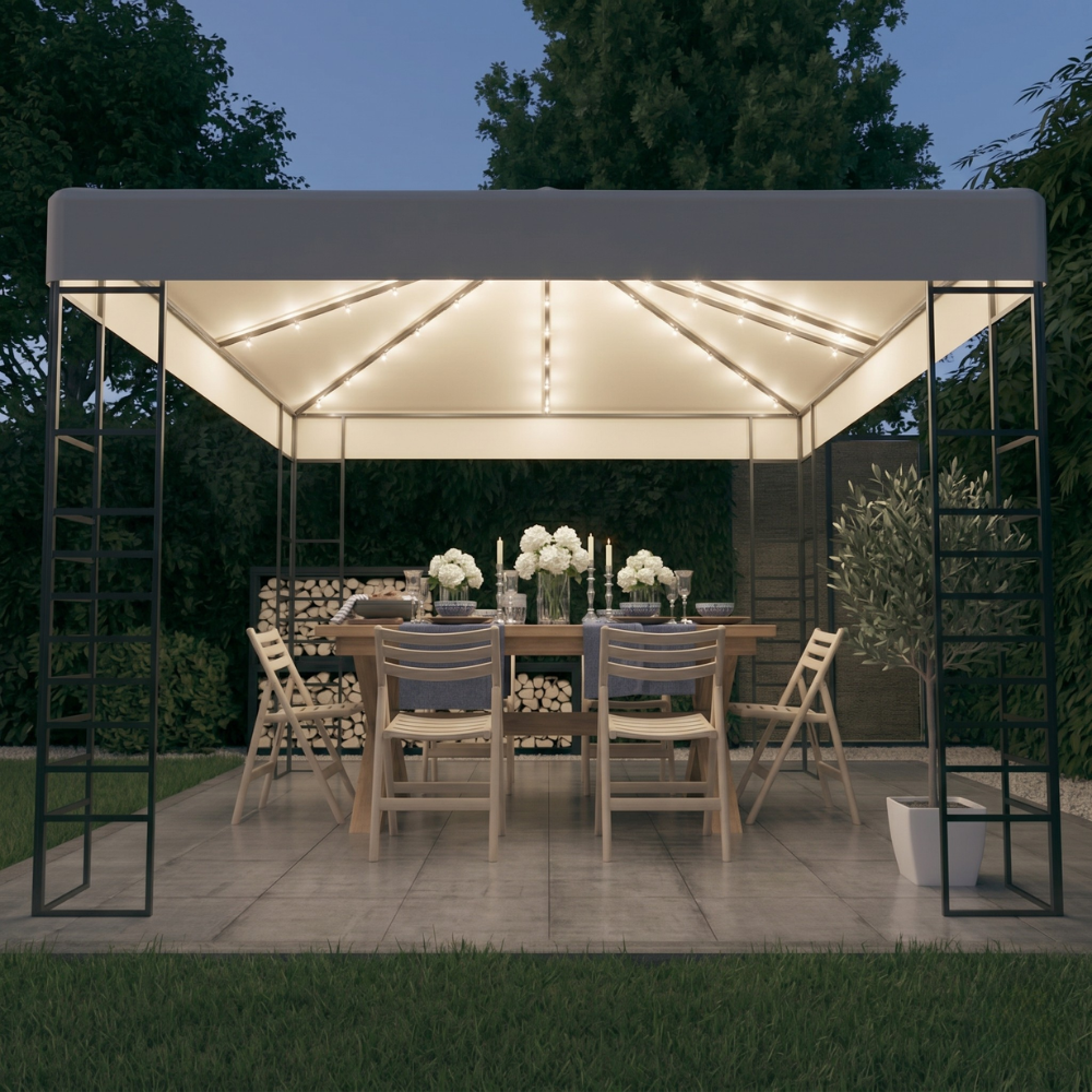Chapiteau de Jardin LED Solaire 3x3 m — Tonnelle Festive Éclairée - photo 3