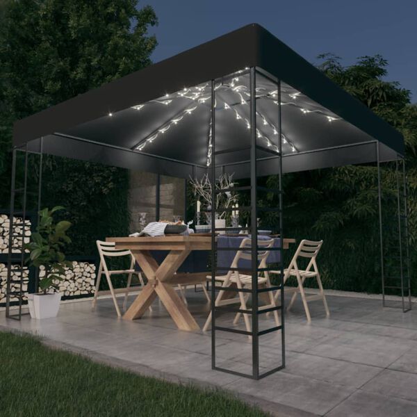 Chapiteau de Jardin LED Solaire 3x3 m — Tonnelle Festive Éclairée - photo 1