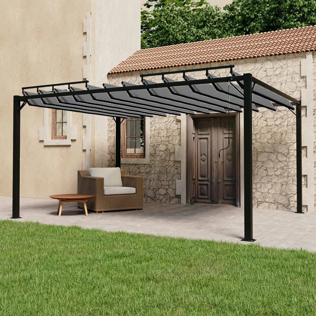 Tonnelle toit a persiennes aluminium reglable