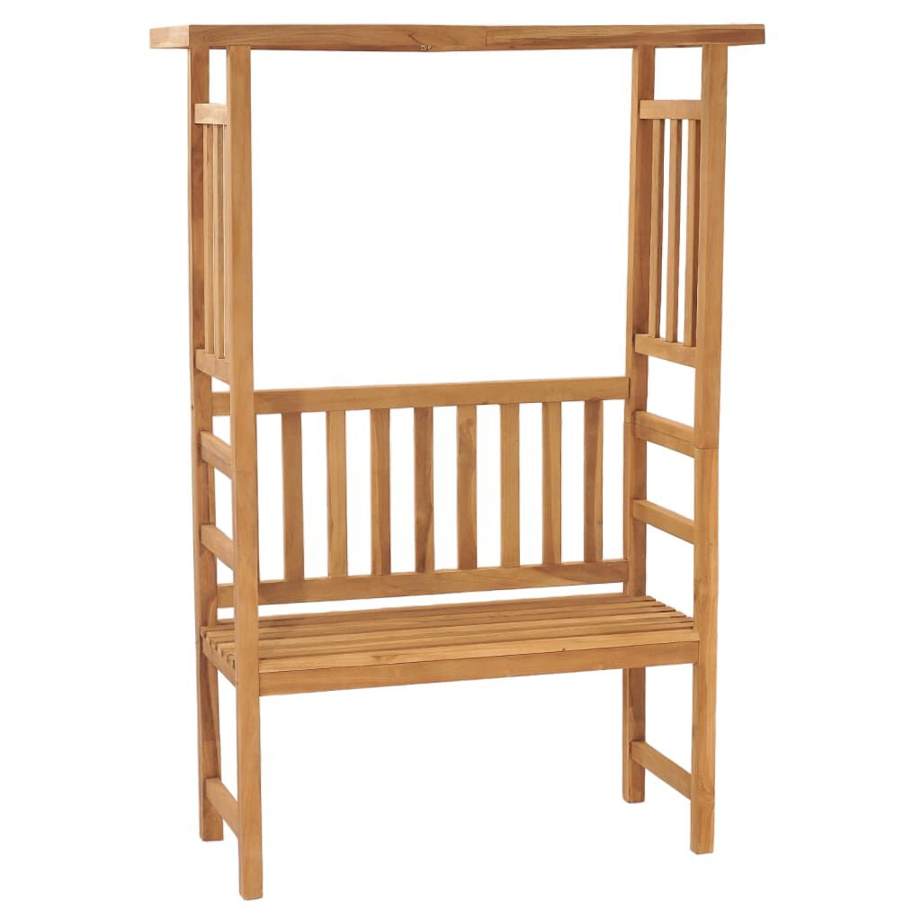 Banc de jardin teck massif avec pergola - vue principale