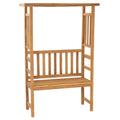 Banc de jardin teck massif avec pergola - vue principale