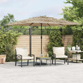 Parasol de Jardin LED Toit Paille Marron 290 cm — vue principale