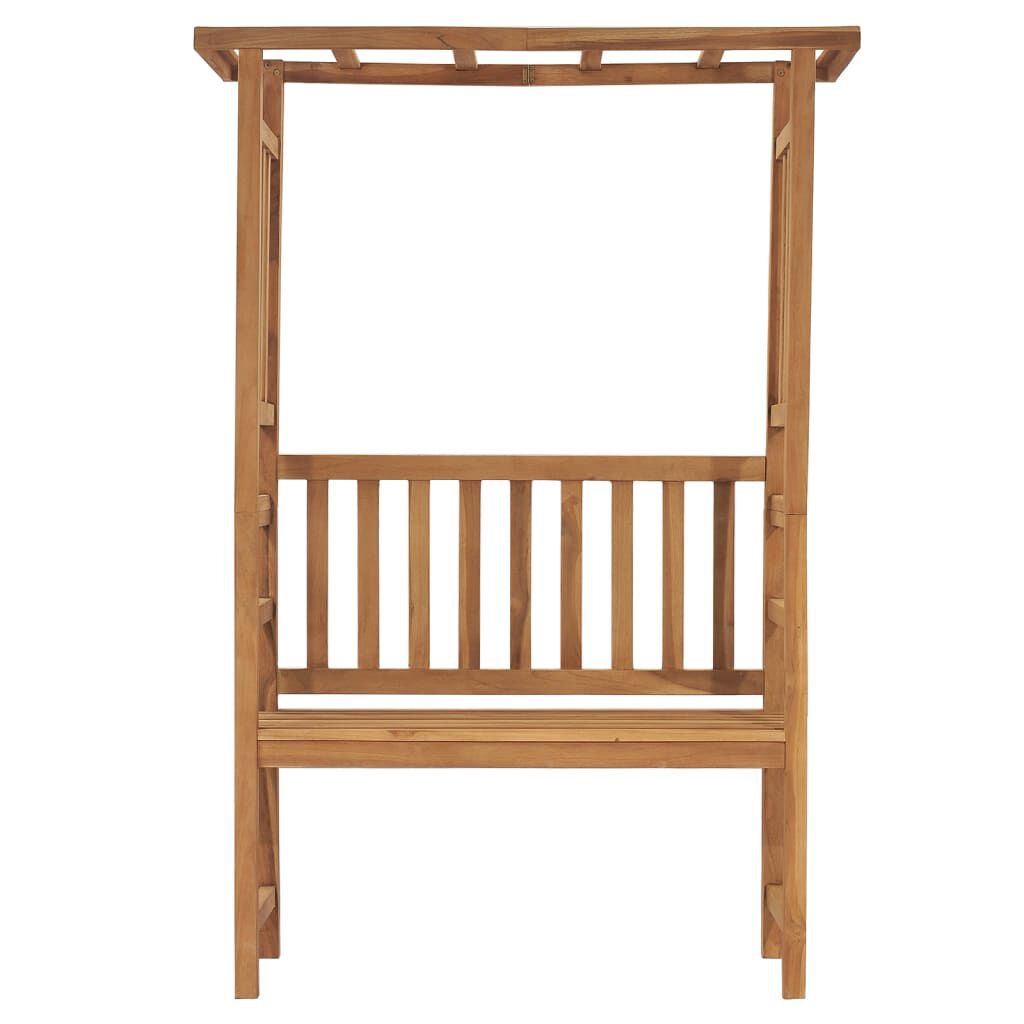 Banc de jardin teck massif avec pergola - detail