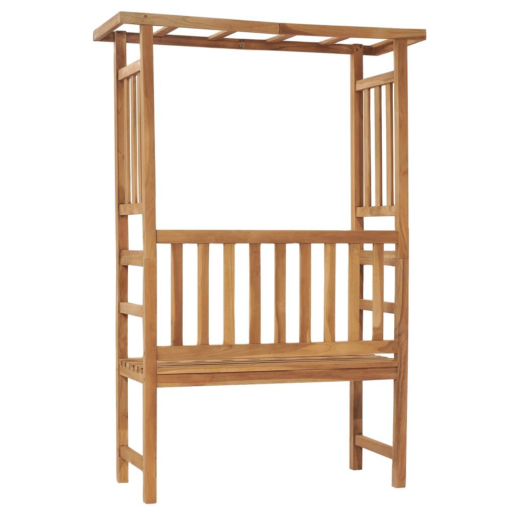 Banc de jardin teck massif avec pergola - assise
