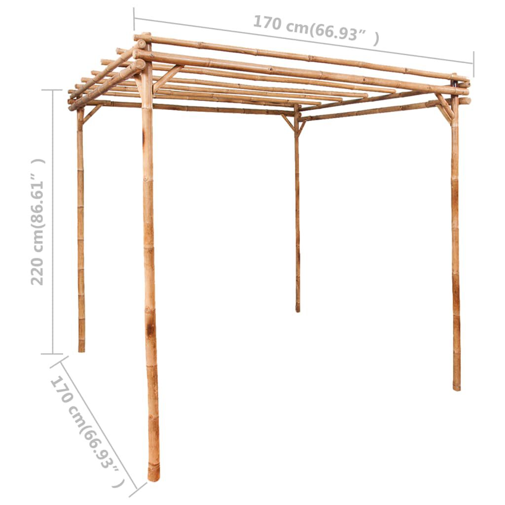 Pergola bambou naturel 170x170 - structure