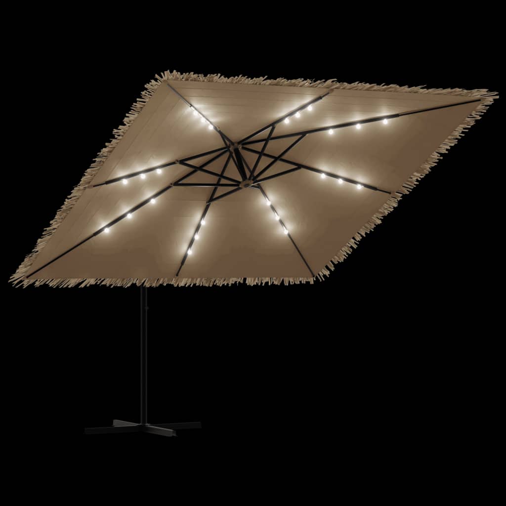 Parasol de Jardin LED Toit Paille 290 cm — Mât Acier - photo 4
