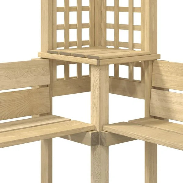 Pergola d'Angle en Bois avec Banc Intégré — Pin Traité 190 cm - photo 2