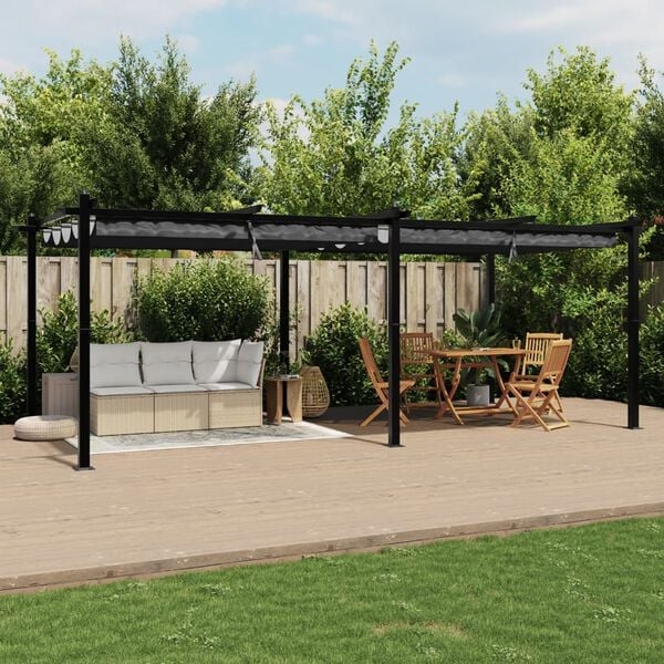 Tonnelle de Jardin Aluminium 3x6 m Toit Rétractable — 18 m² Anti-UV - photo 1