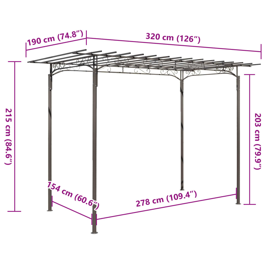 Arche de Jardin Acier pour Rosiers — Voûte Treillage 190x320 cm - photo 2